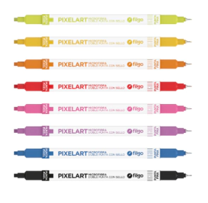 MICROFIBRA FILGO DOBLE PUNTA CON SELLO PIXELART x 8un