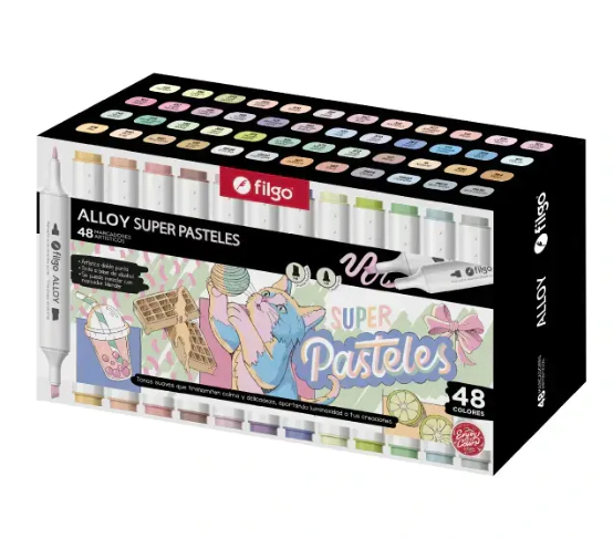 MARCADOR FILGO ALLOY PASTEL ARTISTICO D/P / ESTUCHE IMANTADO x 48u