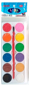 ACUARELA LAMA BLISTER x 12 COLORES - 28mm