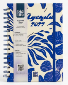 AGENDA PPR 2027 10x15 BLUE ORGANIC D/P/P