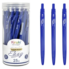 BOLIGRAFO KIRUKI EASY 1mm x 25u AZUL