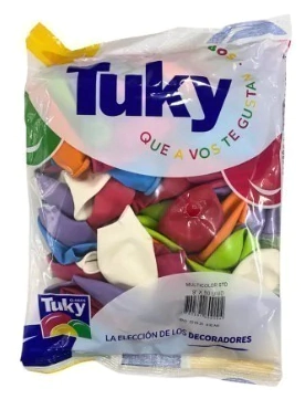 GLOBO TUKY LISO 9" x 25u SURTIDO