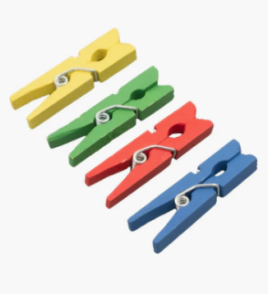 CBX BROCHE MADERA COLOR 25mm EN BLISTERS x 50u