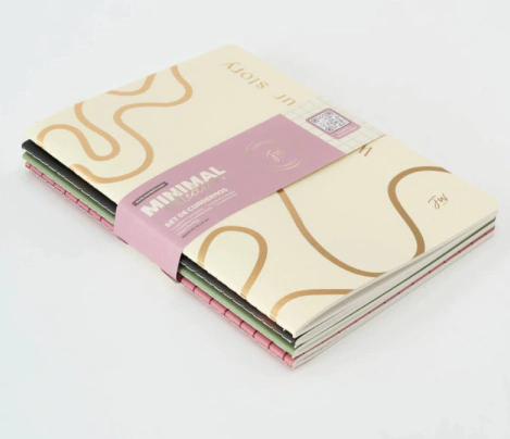 SET FW CUADERNOS MINIMAL 14.8 x 21cm x 4u