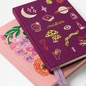 CUADERNO FERA 14 x 20cm BORDADO FLORES 128hjs RY