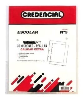 FOLIOS CREDENCIAL ESCOLAR 35 MICRONES x 100u STANDARD