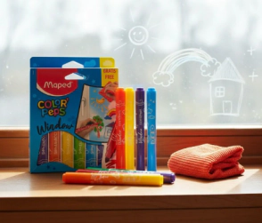 MARCADOR MAPED PARA VIDRIO x 6u + CLOTH ESTU
