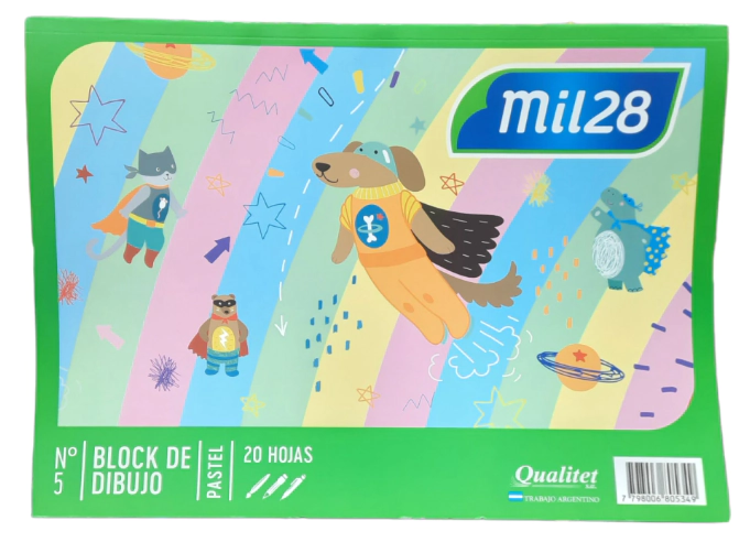 BLOCK MIL28 N�5 PASTEL x 20hjs