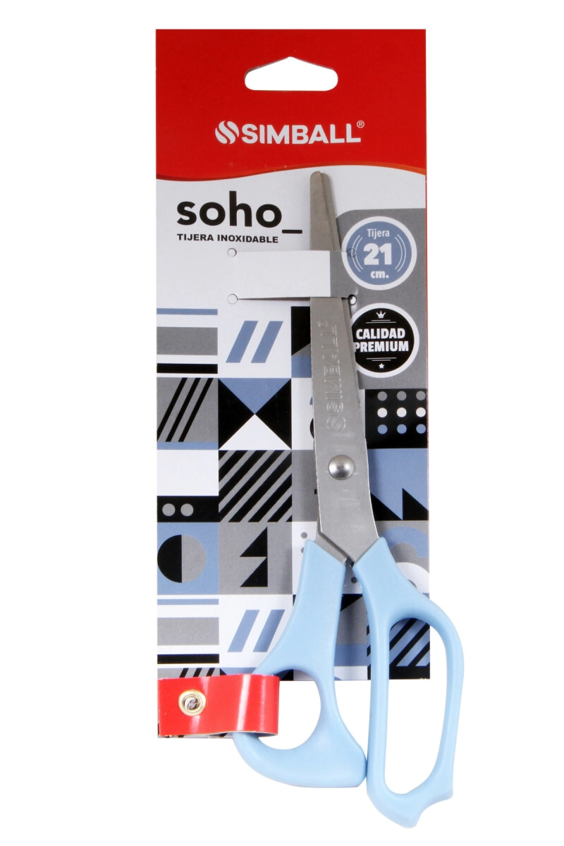 TIJERA SIMBALL SOHO 21cm BLISTER CELESTE