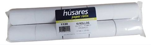 PAPEL P HUSARES TERMICO 57mm x 20mts x 10u