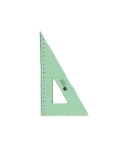 ESCUADRA PIZZINI 60* x 30cm VERDE TRANSPARENTE