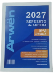 AGENDA ARWEN REPUESTO N�8 DIARIA 2027
