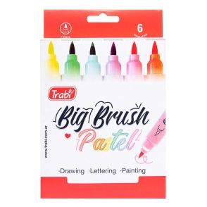 MARCADOR TRABI PINCEL BIG BRUSH PASTEL x 6u SURT