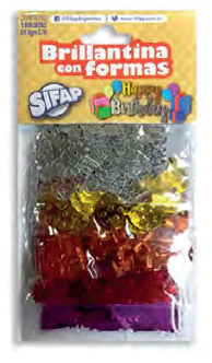 BRILLANTINA SIFAP C/FORMAS HAPPY BIRTHDAY x 5u