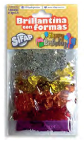 BRILLANTINA SIFAP C/FORMAS HAPPY BIRTHDAY x 5u