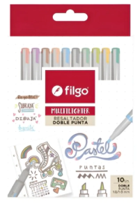 RESALTADOR FILGO MULTILIGHTER PASTEL D/P x 10u