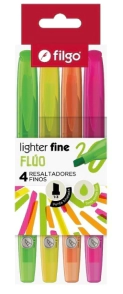RESALTADOR FILGO LIGHTER FINE FLUO ESTUCHE x 4u SURT.
